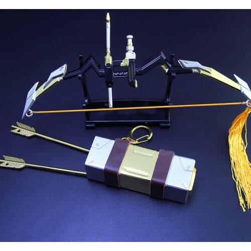 Game Peripheral Galo Feather Wind Breath Bow And Set With Quiver Alloy Weapon Model 18cm Toy Model