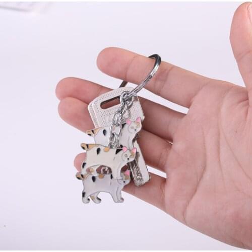 Cute lovely cat Keychain Animal Key Chain car Keyring Accessories Pet Jewelry Women bag Charms gifts