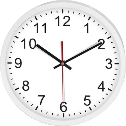 Bedroom Living Room Home Office 12" Round Battery Operated Wall Clock