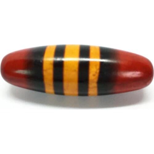 Natural Tibetan Dzi Beads for making diy Jewelry Oval Stripe Beads One-Line Pharmacist Grade AAA, 12x35mm, Hole:Approx 2mm