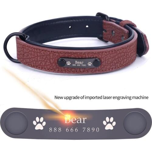 New Pet Collar Poly Urethane Leather Dog Collar Pet Products Personalised Dog Collar Accessories