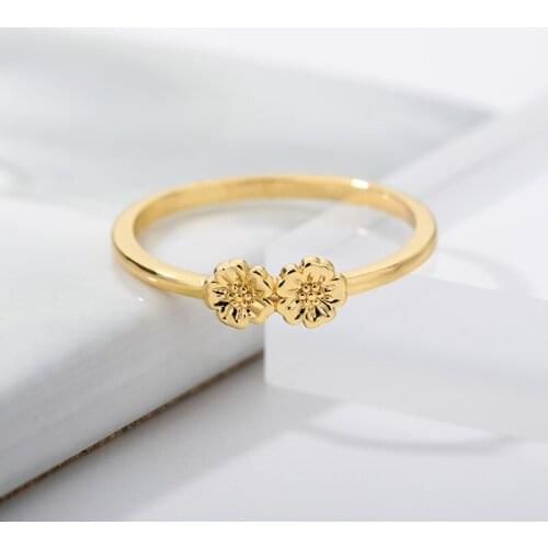 Stainless Steel Engagement Two Flower Rings New Fashion Creative Exaggeration Flower Vintage Punk Party Jewelry Gifts For Women
