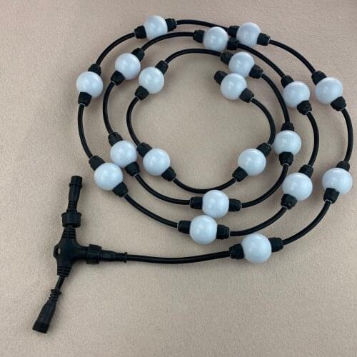 40mm diameter WS2811 addressable 3D full color milky ball;DC12V;1.44W;double sided 3pcs 5050 leds each side;40pcs/string;IP54