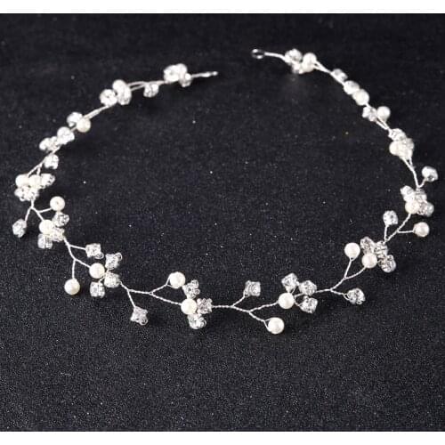 Luxury Rhinestone Pearl Bridal Headbands Crystal Wedding Bridal Tiara Bride Ornaments Wedding Hair Jewelry Bridal Hair Clip