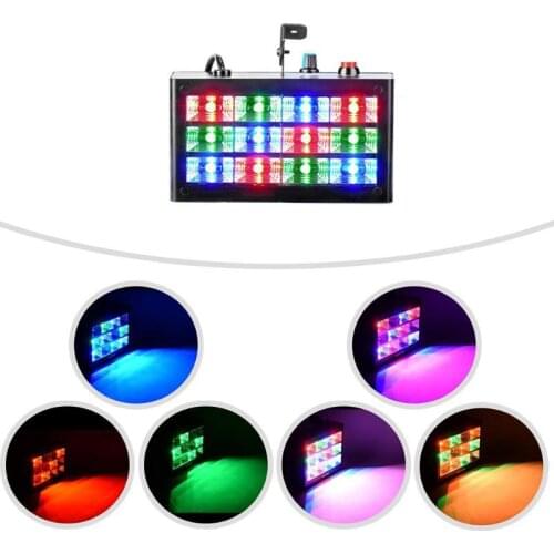 12 LED Strobe RGB Flash Stage Lighting Effect Sound Activated For DJ Disco Club Holiday Party With Variable Speed Control