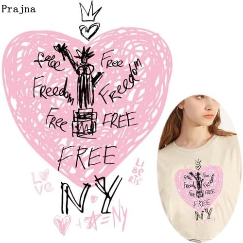 DIY Freedom Goddess Thermal Transfer for Clothing Pink Love Ironing Heat Transfer On Cloth Printed LocelyGarment Accessories