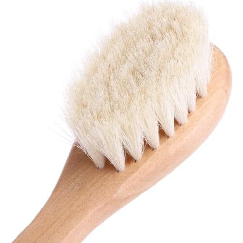 Wooden Handle Brush Baby Hairbrush Newborn Hair Brush Infant Comb Head Massager X5XE