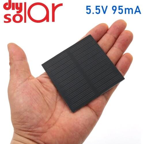2PCS/LOT 5.5 V DC 95mA Solar Panel Standard Polycrystalline 18650 DIY 3.7 V Battery Power Charge Module Mini Solar Cell toy