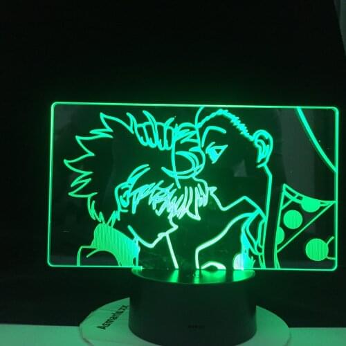 ILLUMI AND KILLUA ZOLDYCK LED ANIME LAMP HUNTER X 3d Led Night Light Remote 16 Colors Remote Control Changing Table Lamp