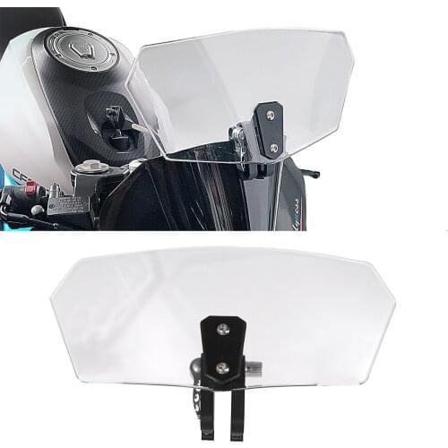 Airflow Adjustable Windscreen Clear Wind Deflector Universal Motorcycle Windshield For Honda BMW Triumph Ducati Yamaha Suzuki