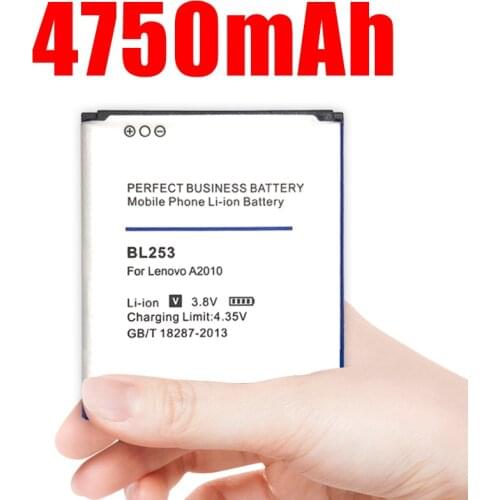 High quality 4750mAh BL253 BL-253 bl253 Battery for Lenovo A2010