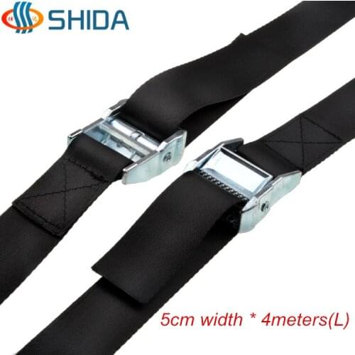 High Quality 1pcs 2"(5cm) * 4 Meters Metal Cargo Lashing Polyester Webbing Ratchet Tie Down with Cam Buckle Winch Nylon Strap