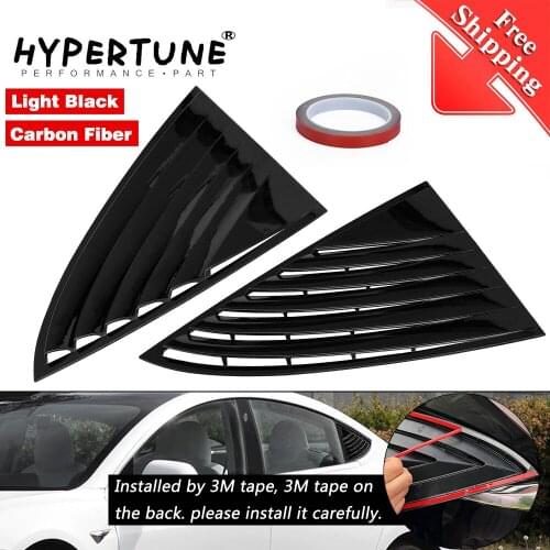 Free Shipping Rear Quarter Window Louver Spoiler Panel Carbon fibre ABS 2pcs For Tesla Model 3 HT-WSS06