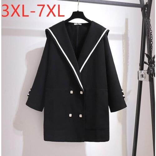New Ladies Autumn Winter Plus Size Long Overcoat For Women Large Long Sleeve Loose Black Button Woollen Coat 3XL 4XL 5XL 6XL 7XL