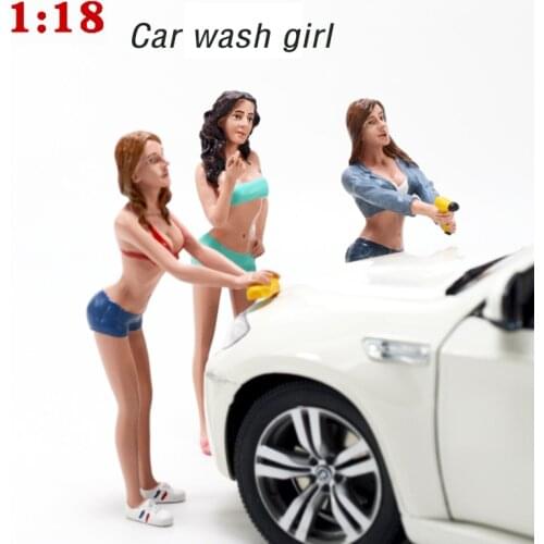 1/18 Scale Car Wash Doll Repair Room Scene Decoration Racing Model Scene Accessories Display DIY Standing Doll Desktop Toy Boy