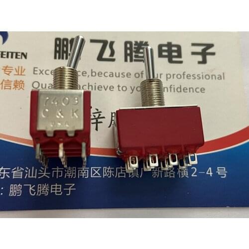 1PCS Original American C&k 7403SYZQE toggle switch 12-foot 3 gear shaking head rocker toggle switch 2A250V