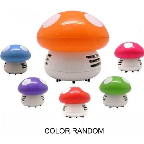 1pc Portable Cute Mini Mushroom Corner Desk Table Dust Vacuum Cleaner Sweeper Functional Desktop Vacuum Cleaner Random Color