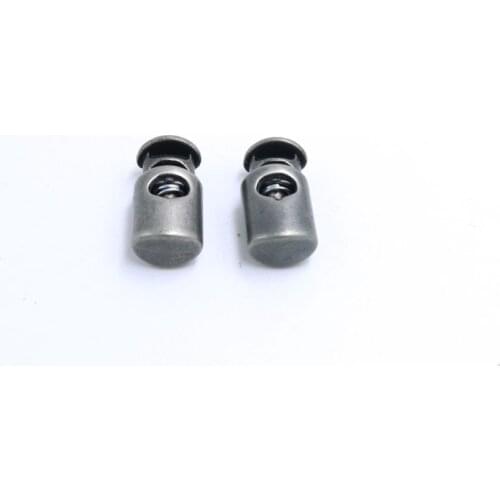 100 Pcs Plastic Spring Stop Toggle Cord Locks End matt gun black 21*10mm