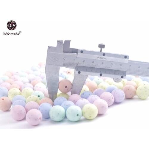 Lets Make 100PCS 15mm Silicone Sesame Candy Colors Round Beads DIY Teething Necklace Chewable Silicone Beads Baby Teether