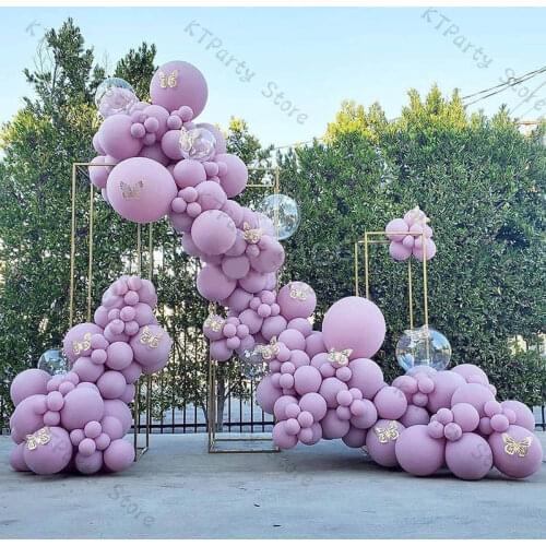 152pcs Macaron Purple Balloons Garland Arch Kit Wedding Decoration 3D Butterfly Ballon Globos Baby Shower Birthday Party Decor