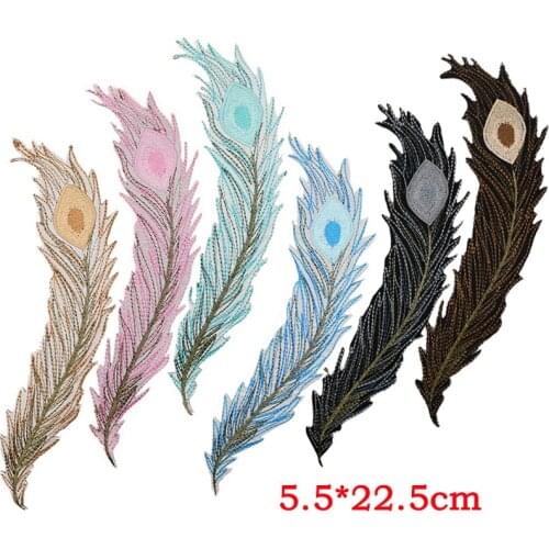 2pcs/lot Large Embroidery Patch Peacock Feather Women Hoody Jacket Clothing Decoration Sewing Accessories Craft Diy Applique