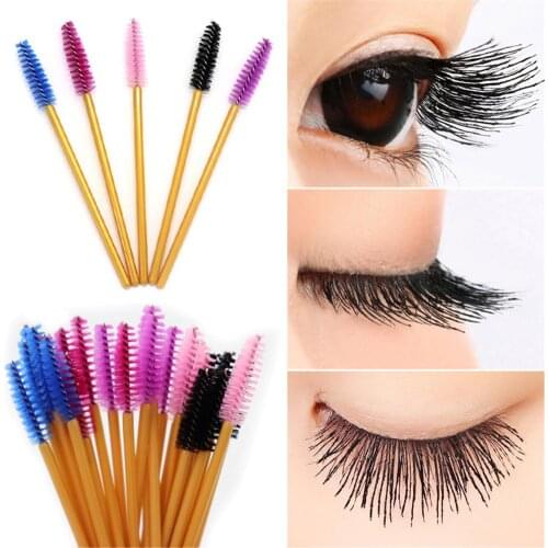 50Pcs/Pack Mascara Wands Disposable Micro Eyelash Brushes Mascara Applicator Wand Brushes Comb Eyelash Brushes Makeup Tool Kit