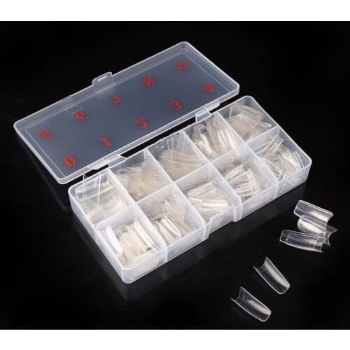 500pcs/box Nail Tips Half Cover Fake False French Nail Art Artificial Acrylic Gel UV Manicure Set DIY Clear/Natural/Pure White