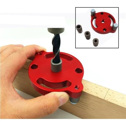 6/8/10mm Self-centering Drill Guide Kit Dowel Jig Vertical Pocket Hole Jig Wood Panel Puncher Hole Locator Woodworking Carpentry