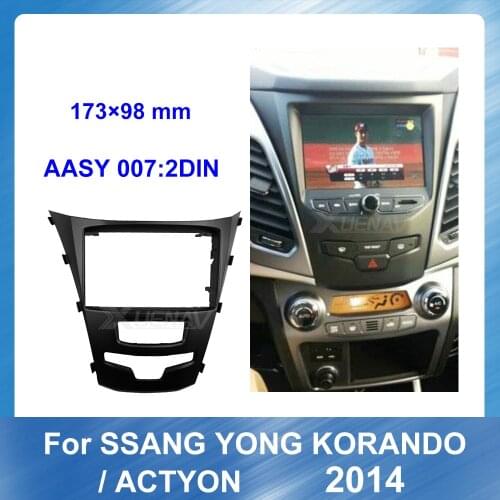 Fascia 2 Din Car Radio For SSANG YONG Korando ACTYON 2014 Auto Stereo Panel Plate Refitting DVD Frame Auto Multimedia Fascias