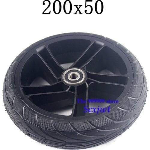 Free Shipping 200x50 solid wheel for Electric Scooter Tyre With Wheel Hub 8" Scooter Tyre Aluminium Alloy Wheel Electric Vehicle