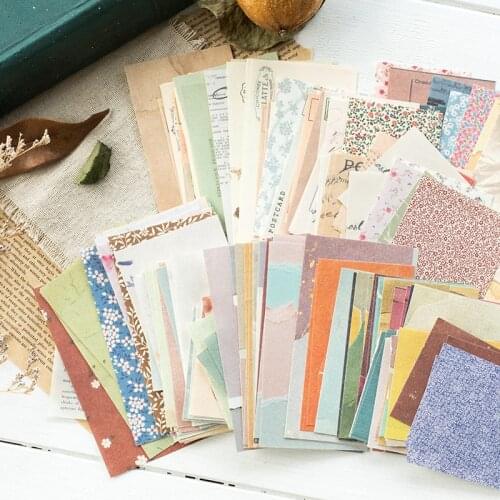 60PCS Vintage Retro Material Paper Cottage Garden Scrapbook Diary Decor Base Paper Natural Collection Diary Journal Washi Paper