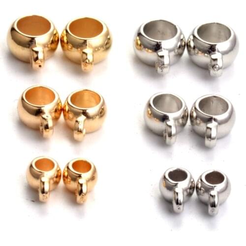 Hot Selling 50pcs/lot Hole Gold/Rhodium Plated CCB Pendant Clip Clasp Bail Beads for DIY Jewelry Findings
