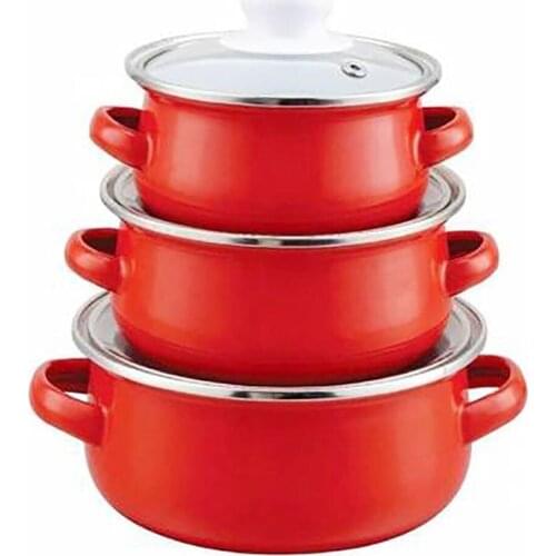 Cochineal Enamel Mini 3 pcs Cookware Set