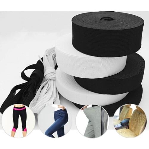 Elastic Band Durable Pants Skirt Belt Rubber Twill Latex Rope Clothing Bag Shoe Wrist Waist Adjust Sewing Accessories 10meter