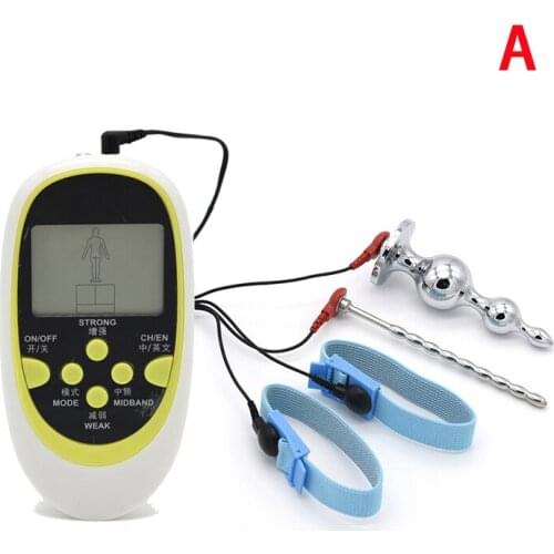 Electro Shock Penis Ring Electric Penis Plug Electrical Stimulation Cock Rings Anal Plug Sex Toys For Men