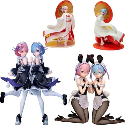 Anime Re:Life In A Different World From Zero Rem Ram Action Figure Bunny Girl Maid PVC Collection Model Dolls Toys for Boy Gifts