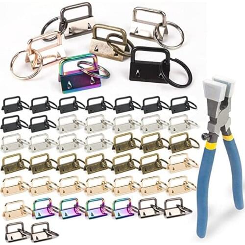 Key Fob Hardware,Made of Metal Keychain Kit,Key Chain Making Tools,Suitable for All Kinds of Bags,Lanyard,Key Making