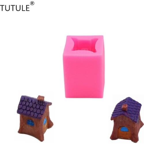 Gadgets 3D House Silicone Mold - Fondant Cake Decorating Chocolate Candy Mold Resin Jewelry Making Pendant DIY Soap Push Mould