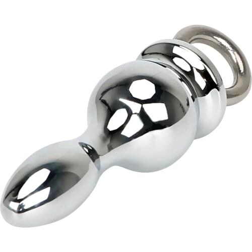 IKOKY Sex Toys for Men Women Stainless Steel Gay Anal Bead Erotic Toys Ring Handheld Anal Plug Butt Plug Anal Sex Toys