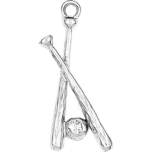 Personalized Custom Design Fashion Baseball Player Jewelry Making Accessories Diy Alloy Sports Baseball Bat With Ball Charm