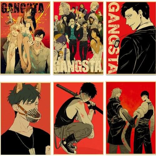 WTQ GANGSTA Canvas Painting Japanese Action Anime Retro Posters Modern Wall Decor Wall Art Picture Room Decor Home Decor