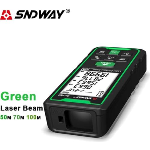 SNDWAY Laser Outdoor Indoor Usage Rangefinder Long Distance Meter Digital Tape Height Measuring Construction Ruler Tools 50 100M
