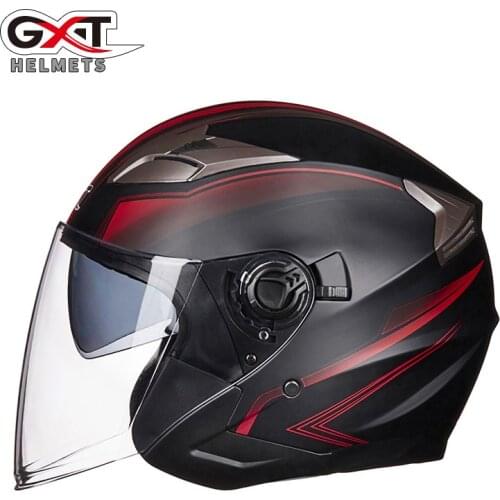 New GXT summer double lens motorcycle helmets open Face Motorbike Helmet electric safety helmet for women men Moto Casque