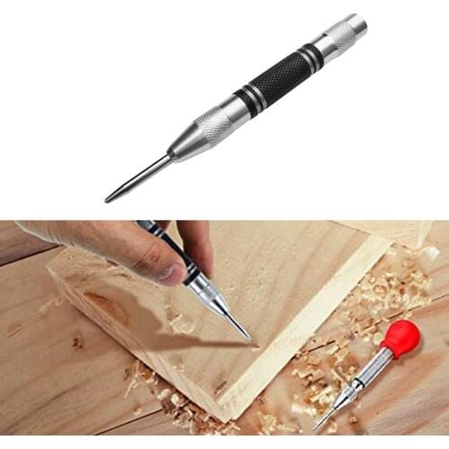 Upgrade Automatic Center Pin Spring Loaded Mark Center Punch Tool Wood Indentation Mark Woodworking Tool Bit Punch Needle