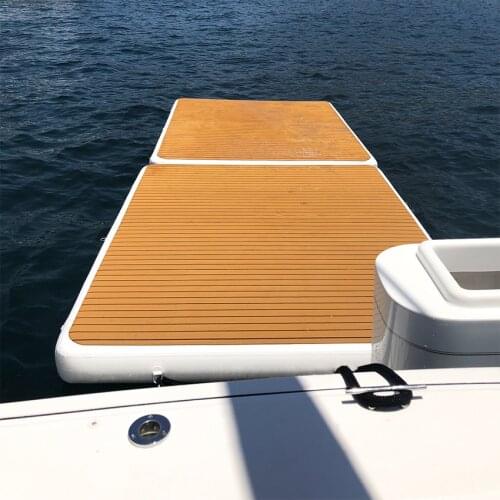 FUNWORLD Inflatable Floating Dock Mat Inflatable Water Platform Swim Deck with None-Slip Surface Floating Platform for Lake
