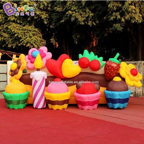 Customized 6X2.5 meters inflatable cake backdrop / custom backdrop inflatable for decoration toys