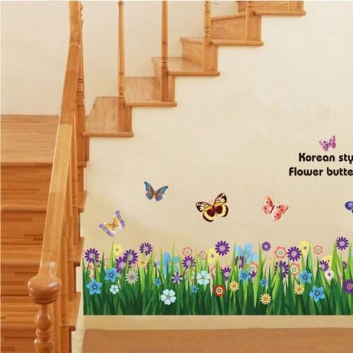 50x70cm Butterfly Flower Wall Sticker TV Background DIY Wall Poster Home Decoration Bedroom For Children Wallstick Pail Packing