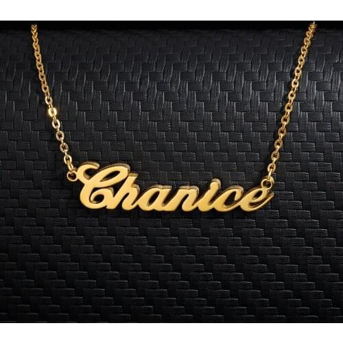 Necklace for Women Customized Fashion Stainless Steel Name Necklace Custom Personalized Letter Gold Chain Choker Nameplate Gift