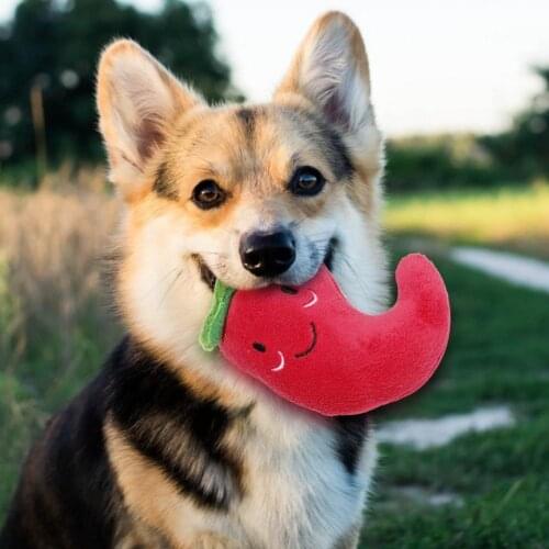 Plush Cartoon Dog Toy Fruit Vegetable Stuffed Squeaky Pet Toy Puppy Supply Interactive Toys For Pet Dogs Cat Supplies