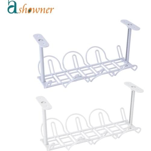 Under Table Storage Rack Cable Rack Shelf Table Bottom Socket Holder Hanging Rack Line Finishing Home Office Desk Wire Organizer